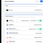 Payment methods available in Billwerk+