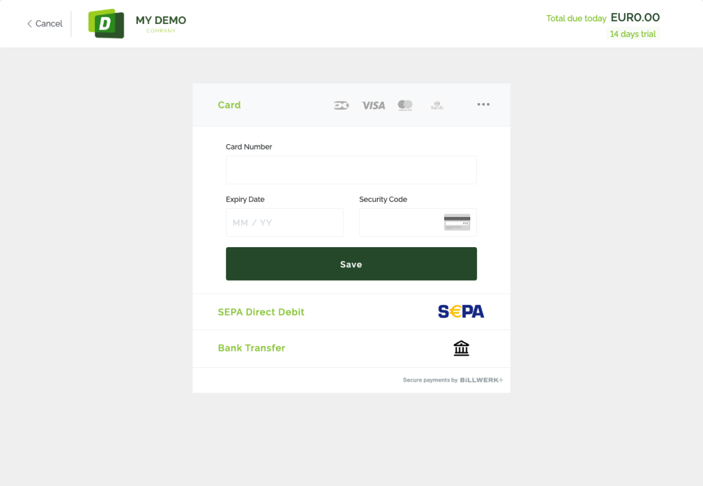 The check out. Last page of the flow for the hosted payment pages.