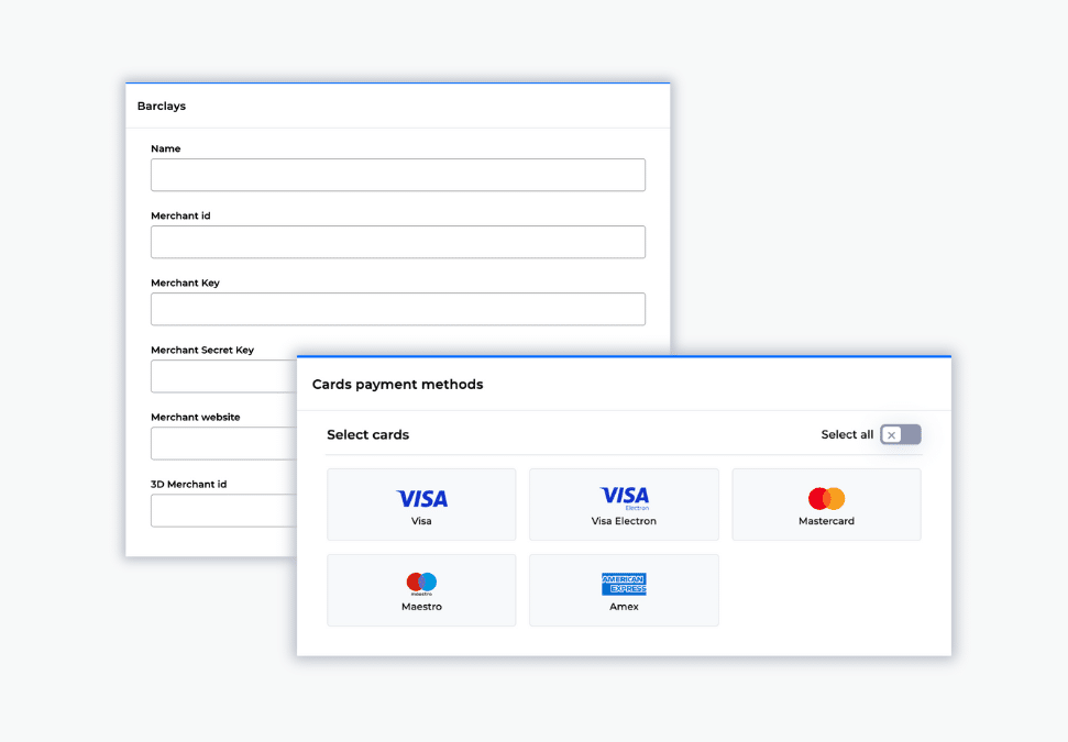 Billwerk+ Pay screenshot of a typical info overview of an acquirer