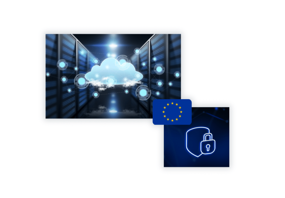 plenigo compliance - data center picture and EU flag