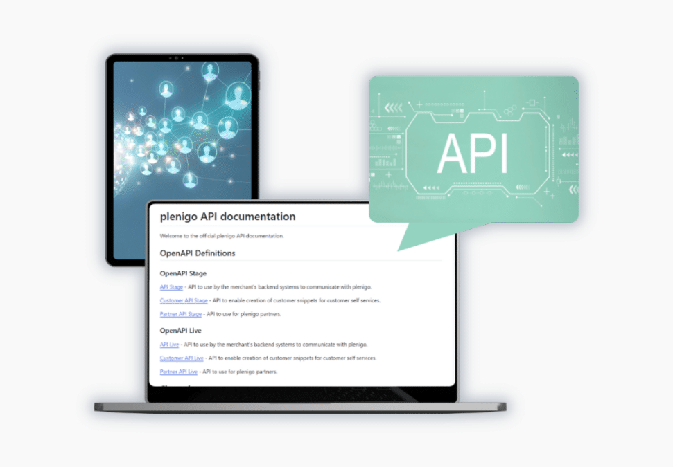 plenigo Screenshots - onboarding and API documentation